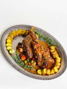 Moroccan Braised Lamb with Lemony Fingerling Potato Coins