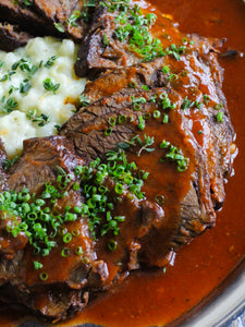 Beef Shortribs with Ancho Glaze & Creamed Hominy